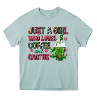 Arona Just A Girl Who Loves Coffee And Cactus Frappe Heavy Core Tee - FaDigitalArtStudio