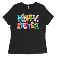 Black Hoppy Easter Ladies Tee - CowhideDigitalArt