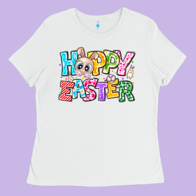 Hoppy Easter Ladies Tee Designed By Cowhidedigitalart