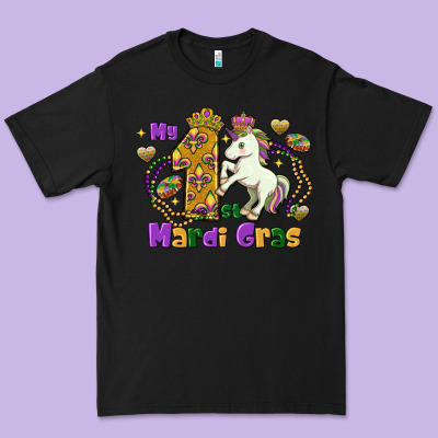 My First Mardi Gras Unicorn Premium Tee Designed By Fadigitalartstudio