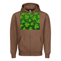 Chestnut shamrock and plaid Zipper Hoodie - RanaPortraitStore