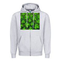 Heather Grey shamrock and plaid Zipper Hoodie - RanaPortraitStore