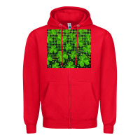 Red shamrock and plaid Zipper Hoodie - RanaPortraitStore