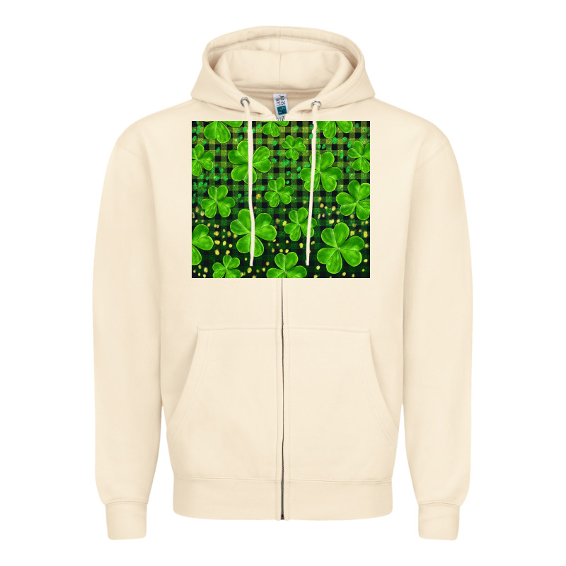 Shamrock And Plaid Zipper Hoodie by RanaPortraitStore | Teevron