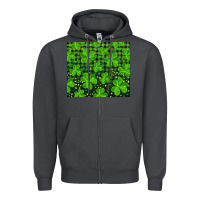 Smoke shamrock and plaid Zipper Hoodie - RanaPortraitStore
