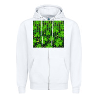 White shamrock and plaid Zipper Hoodie - RanaPortraitStore
