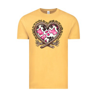 Vintage Mustard western cowhide heart Vintage Tee - CowhideDigitalArt