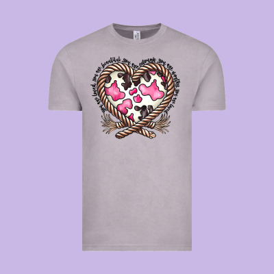 Western Cowhide Heart Vintage Tee Designed By Cowhidedigitalart