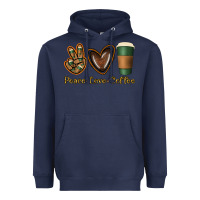 Navy peace love coffee Heavyweight Hoodie - Jasminsmagicworld