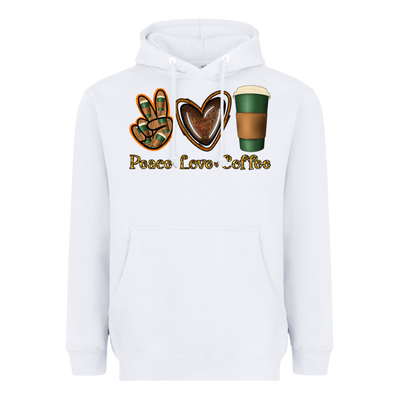 Peace Love Coffee Heavyweight Hoodie by Jasminsmagicworld | Teevron