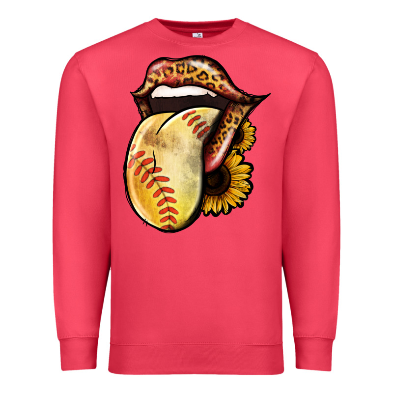 Softball Tongue Premium Sweatshirt by Jasminsmagicworld | Teevron