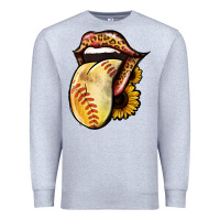 Heather Grey Softball Tongue Premium Sweatshirt - Jasminsmagicworld