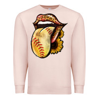 Pale Pink Softball Tongue Premium Sweatshirt - Jasminsmagicworld