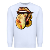 White Softball Tongue Premium Sweatshirt - Jasminsmagicworld