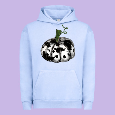 Watercolor Cowhide Halloween Pumpkin Urban Hoodie Designed By Ranaportraitstore