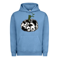 Pigment Pebble Blue watercolor cowhide halloween pumpkin Urban Hoodie - RanaPortraitStore