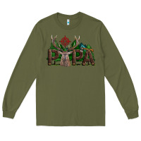 Army Green Western Papa Deer Hunting Long Sleeve Tee - LillyAllenDesigns