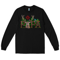 Black Western Papa Deer Hunting Long Sleeve Tee - LillyAllenDesigns