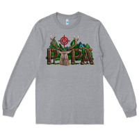 Heather Grey Western Papa Deer Hunting Long Sleeve Tee - LillyAllenDesigns