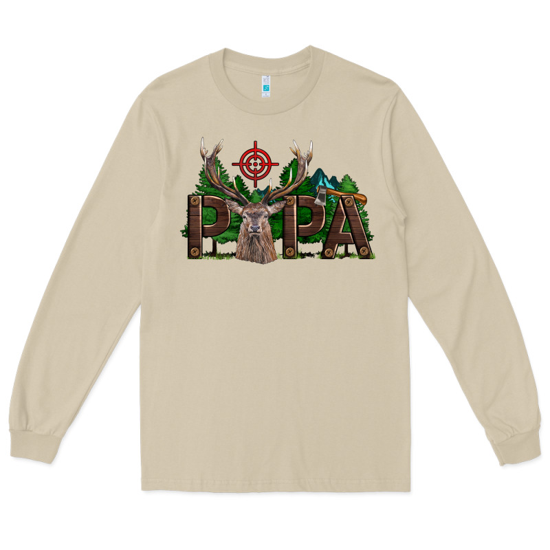 Western Papa Deer Hunting Long Sleeve Tee by LillyAllenDesigns | Teevron