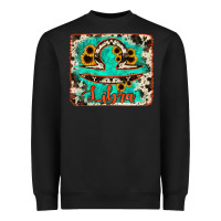 Black libra turquoise cowhide Heavyweight Sweatshirt - RanaPortraitStore