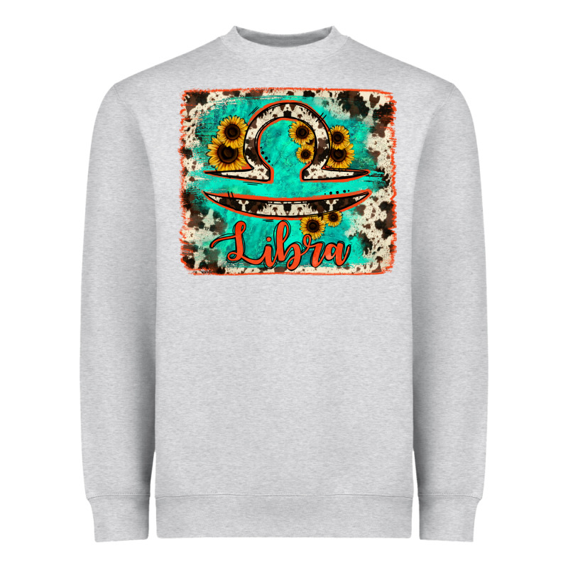 Libra Turquoise Cowhide Heavyweight Sweatshirt by RanaPortraitStore | Teevron