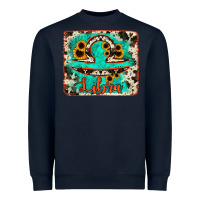 Navy libra turquoise cowhide Heavyweight Sweatshirt - RanaPortraitStore