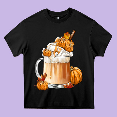 Fall Coffee Heavy Core Tee Designed By Fadigitalartstudio