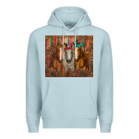 Blue Mist western horses with bandanas Premium Hoodie - RanaPortraitStore