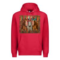 Cardinal western horses with bandanas Premium Hoodie - RanaPortraitStore