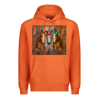 Carrot western horses with bandanas Premium Hoodie - RanaPortraitStore