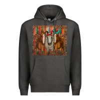 Charcoal Heather western horses with bandanas Premium Hoodie - RanaPortraitStore