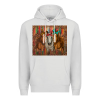 Dove Grey western horses with bandanas Premium Hoodie - RanaPortraitStore
