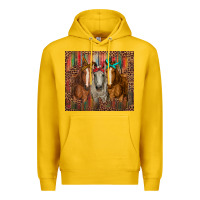 Lemon western horses with bandanas Premium Hoodie - RanaPortraitStore