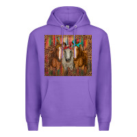 Purple western horses with bandanas Premium Hoodie - RanaPortraitStore