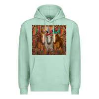 Seafoam western horses with bandanas Premium Hoodie - RanaPortraitStore
