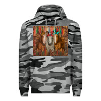 Slate Camo western horses with bandanas Premium Hoodie - RanaPortraitStore