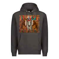 Smoke western horses with bandanas Premium Hoodie - RanaPortraitStore