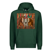 Sports Green western horses with bandanas Premium Hoodie - RanaPortraitStore