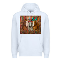 White western horses with bandanas Premium Hoodie - RanaPortraitStore