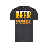 Vintage Black The Only c B s I NeedIs Beer And Sunshine Vintage Tee - CowhideDigitalArt
