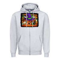 Heather Grey halloween heifer Zipper Hoodie - Jasminsmagicworld
