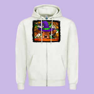 Halloween Heifer Zipper Hoodie Designed By Jasminsmagicworld