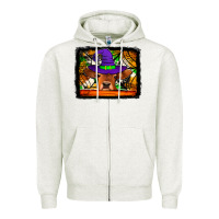 Oatmeal Heather halloween heifer Zipper Hoodie - Jasminsmagicworld