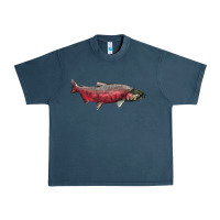 Midnight Navy Chinook Salmon Fish Illustrations Urban Heavy Tee - LillyAllenDesigns