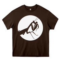Chocolate Brown praying mantis Heavy Core Tee - DesigneFamous