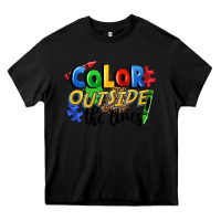 Black Color outside the lines Heavy Core Tee - FaDigitalArtStudio