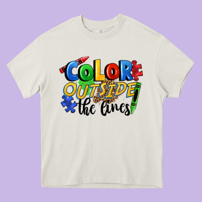 Color Outside The Lines Heavy Core Tee Designed By Fadigitalartstudio