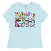 Baby Blue My 1st Easter Ladies Tee - CowhideDigitalArt