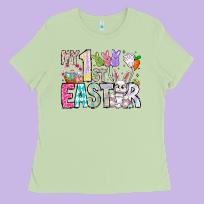 My 1st Easter Ladies Tee Designed By Cowhidedigitalart